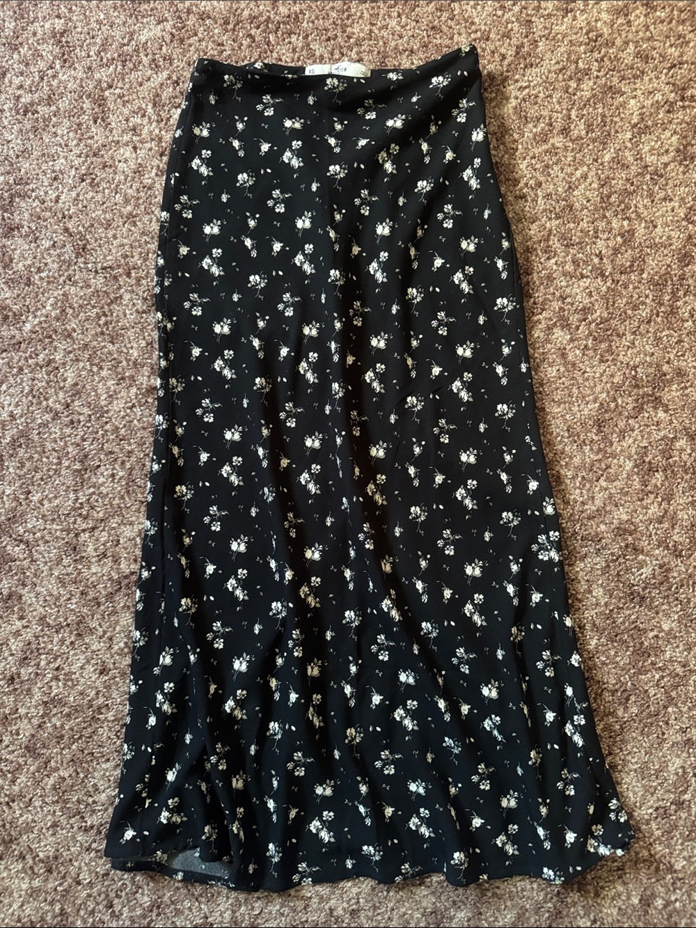 Hollister Black Floral Maxi Skirt